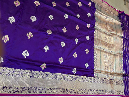 Pure Handmade Banaras Silk Kadhuwa Saree